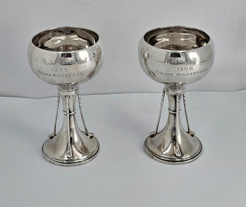 - CHARLES S GREEN & CO. - Coupes Trophées De Golf En Argent Massif Anglais