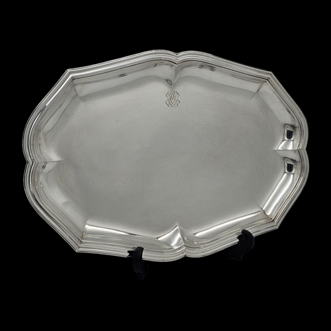 - PUIFORCAT - Plateau De Service en Argent Massif. French silver dish