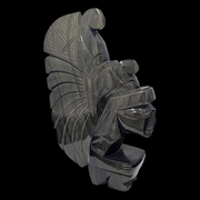 Grande Sculpture Guerrier En Obsidienne