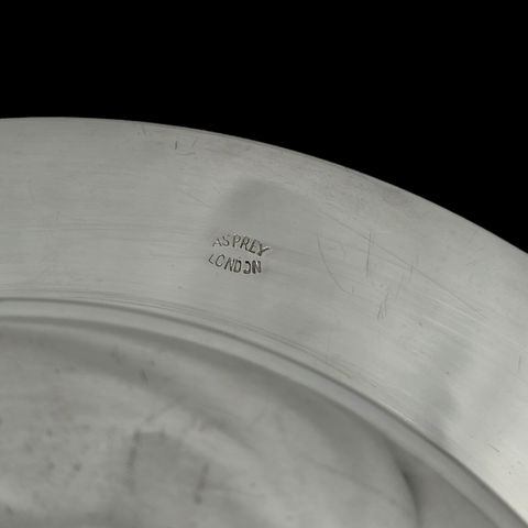 - ASPREY & CO. - Plat ou assiette Vintage en argent massif, sterling