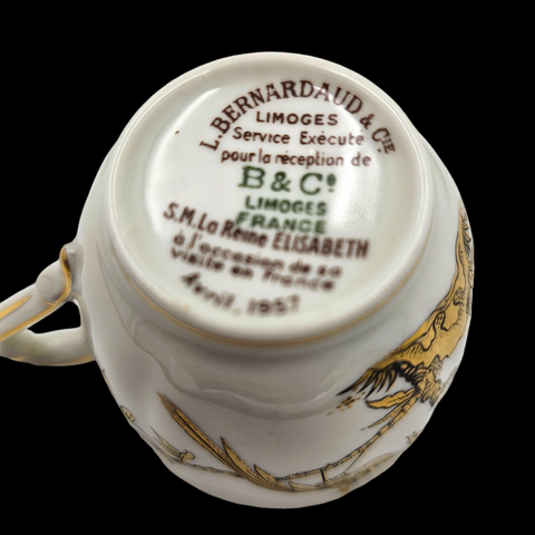 - LIMOGES BERNARDAUD - Service à Café En Porcelaine Reine Élisabeth