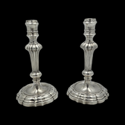 Pair of 18th century solid silver candlesticks