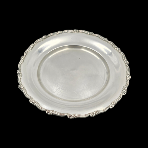 Ancienne Petite Assiette En Argent Massif Égyptien