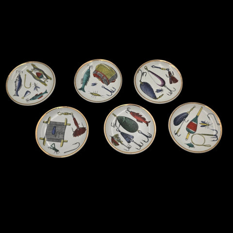 - Fornasetti - 6 Small Collectible Plates "La Pesca"