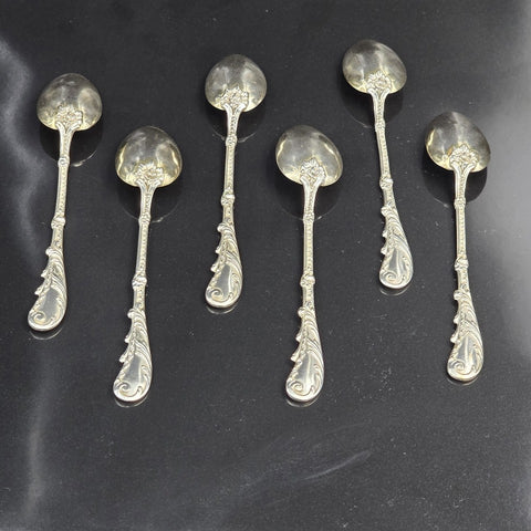 Doutre Roussel Small Spoons in Solid Silver, Rococo. ×6