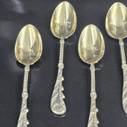 Doutre Roussel Small Spoons in Solid Silver, Rococo. ×6