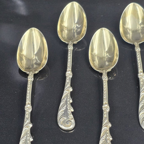 Doutre Roussel Small Spoons in Solid Silver, Rococo. ×6