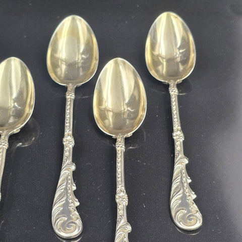 Doutre Roussel Small Spoons in Solid Silver, Rococo. ×6