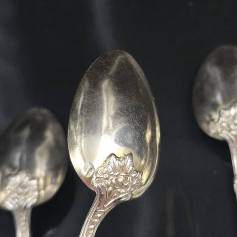 Doutre Roussel Small Spoons in Solid Silver, Rococo. ×6