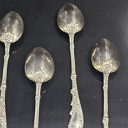 Doutre Roussel Small Spoons in Solid Silver, Rococo. ×6