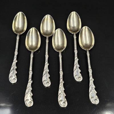 Doutre Roussel Small Spoons in Solid Silver, Rococo. ×6