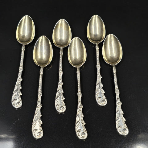 Doutre Roussel Small Spoons in Solid Silver, Rococo. ×6