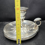 Antique Solid Silver Hand Candlestick, Cherub, Doutre Roussel