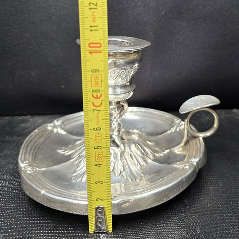 Antique Solid Silver Hand Candlestick, Cherub, Doutre Roussel