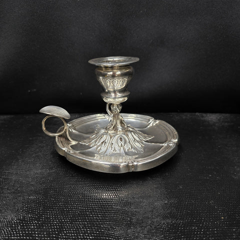 Antique Solid Silver Hand Candlestick, Cherub, Doutre Roussel