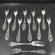 Francis Howard Sterling Silver, Openwork Cake Forks x12