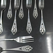 Francis Howard Sterling Silver, Openwork Cake Forks x12