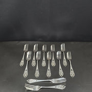 Francis Howard Sterling Silver, Openwork Cake Forks x12