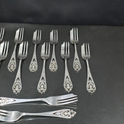 Francis Howard Sterling Silver, Openwork Cake Forks x12