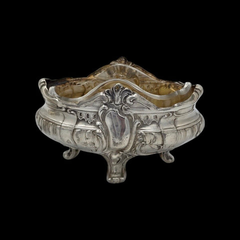 Henri Soufflot Rococo Pair of Solid Silver Salt Cellars