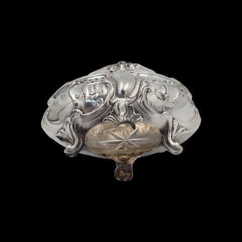 Henri Soufflot Rococo Pair of Solid Silver Salt Cellars