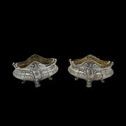 Henri Soufflot Rococo Pair of Solid Silver Salt Cellars