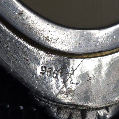 Antique Solid Silver and Enamel Powder Compact