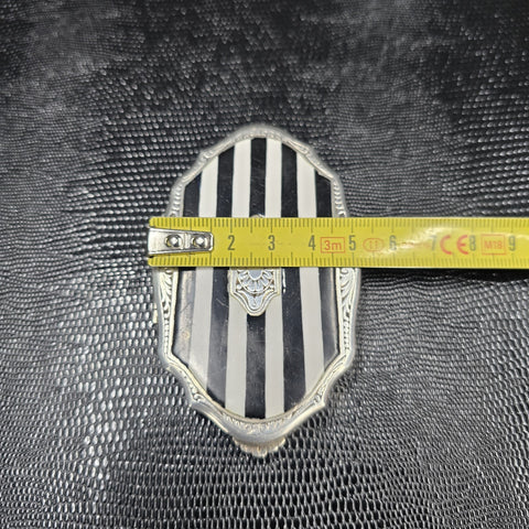 Antique Solid Silver and Enamel Powder Compact