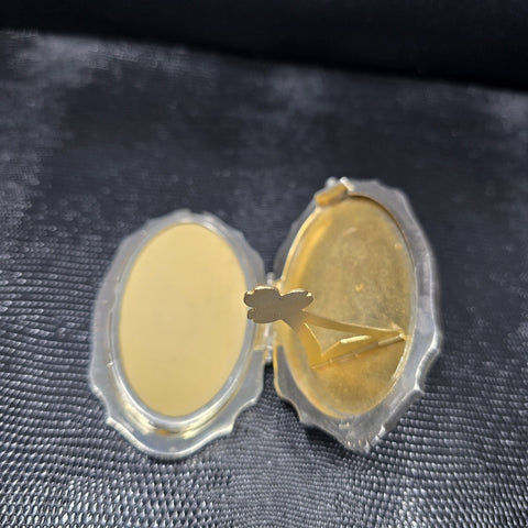 Antique Solid Silver and Enamel Powder Compact