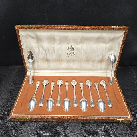 Emile Puiforcat 12 Petites Cuillères En Argent Massif