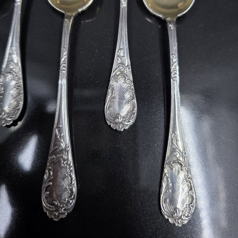 Emile Puiforcat Sterling Silver Dessert Spoons x6