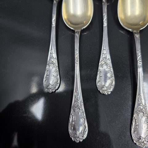 Emile Puiforcat Sterling Silver Dessert Spoons x6