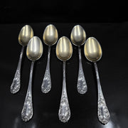 Emile Puiforcat Sterling Silver Dessert Spoons x6