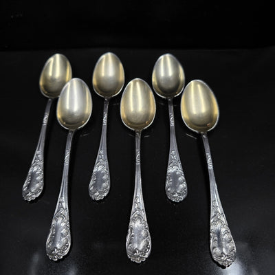 Emile Puiforcat Sterling Silver Dessert Spoons x6