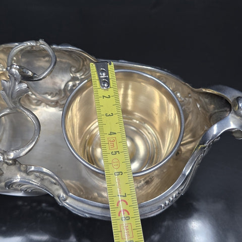 Flamant &amp; Fils, Solid silver oil and vinegar cruet mount, Rococo