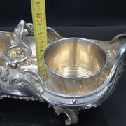 Flamant &amp; Fils, Solid silver oil and vinegar cruet mount, Rococo