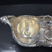 Flamant &amp; Fils, Solid silver oil and vinegar cruet mount, Rococo