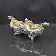 Flamant &amp; Fils, Solid silver oil and vinegar cruet mount, Rococo