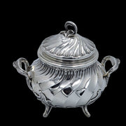 - Léon Champenois - Magnifique Sucrier XIXe en argent massif style Louis XV, French Sterling