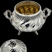 - Léon Champenois - Magnifique Sucrier XIXe en argent massif style Louis XV, French Sterling