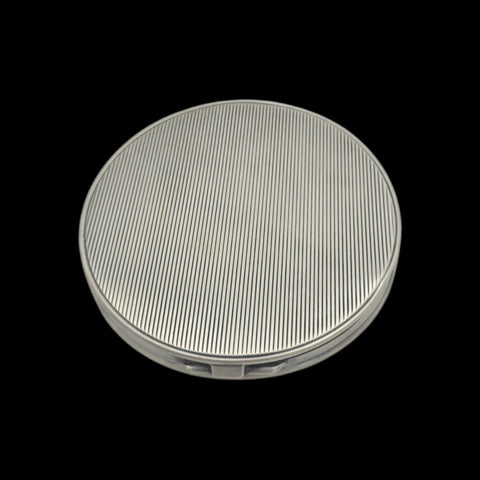 Antique Box, Powder Compact In Solid Sterling Silver 925.