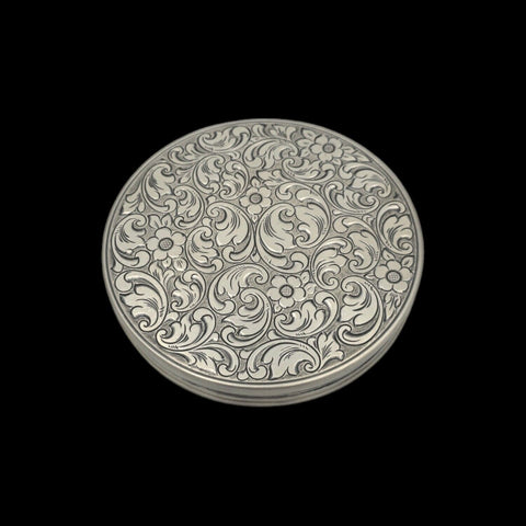 Antique Box, Powder Compact In Solid Sterling Silver 925.