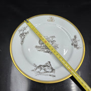 Bernardaud, Dessert Plates, Pastoral Collection in Grisaille Limoges
