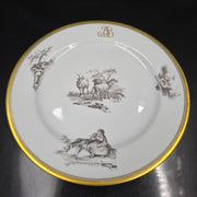 Bernardaud, Dessert Plates, Pastoral Collection in Grisaille Limoges