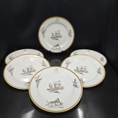 Bernardaud, Dessert Plates, Pastoral Collection in Grisaille Limoges