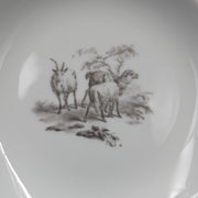 Bernardaud, Soup Plates, Pastoral Collection in Grisaille Limoges