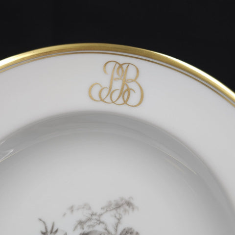 Bernardaud, Soup Plates, Pastoral Collection in Grisaille Limoges