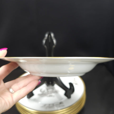 Bernardaud, Soup Plates, Pastoral Collection in Grisaille Limoges