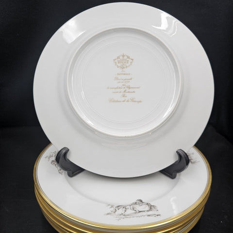 Bernardaud, Dinner Plates, Pastoral Collection in Grisaille Limoges