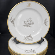 Bernardaud, Dinner Plates, Pastoral Collection in Grisaille Limoges
